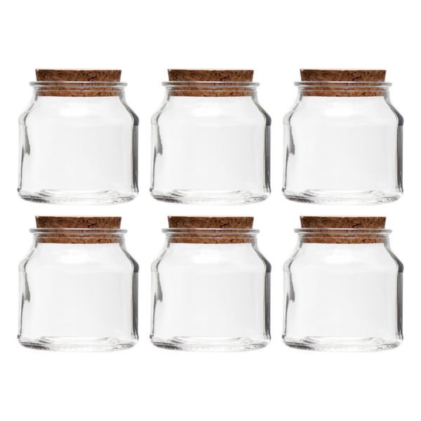 Regent Glass Jars Round with Cork Lid 6pk, 130ml
