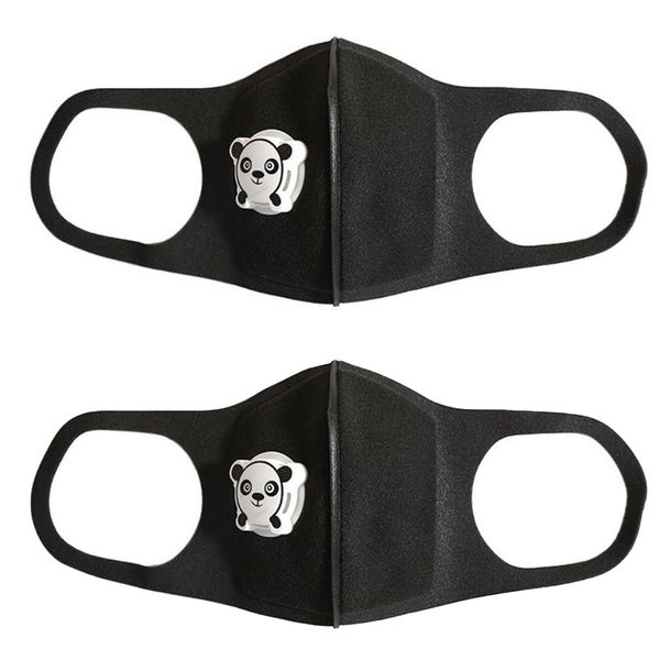 Kids Sponge Reusable Mask with Valve (Pack of 2) - Black