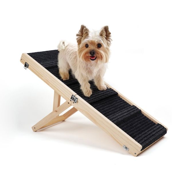 5-Step Adjustable Foldable Wood Pet Stairs Dog ramp 20KG Capacity