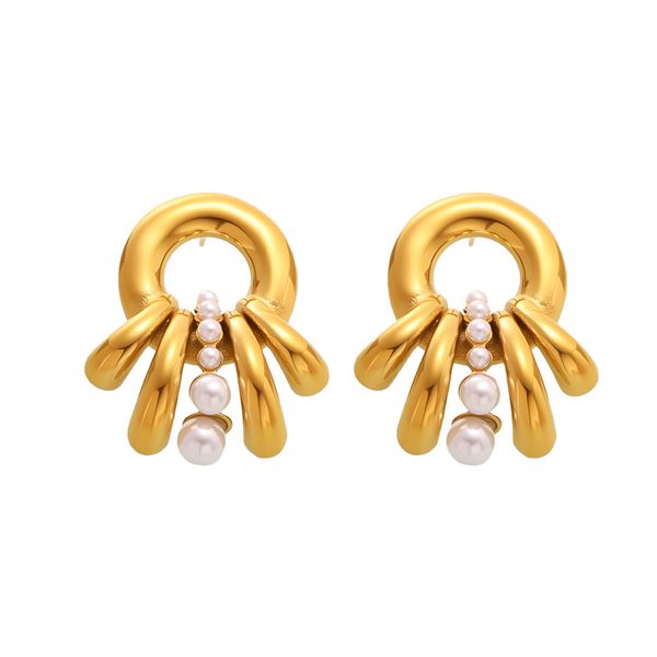 French Layer Earrings - Mother-of-Pearl &amp; Stainless Steel
