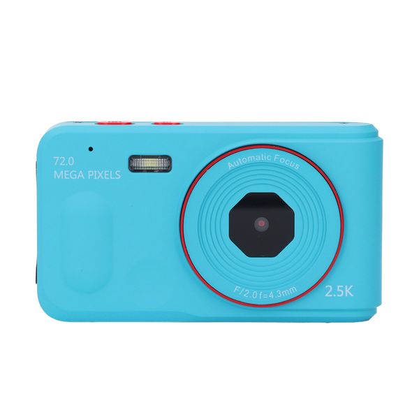 72MP 2.5K Digital Cam, 16X Zoom, AF, 2.4" Screen, For Kids Vlogging, Blue