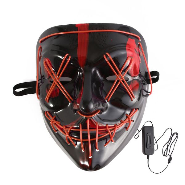 Purge Anarchy LED Light Up Cosplay Mask with Control Box (Neon Blue)
