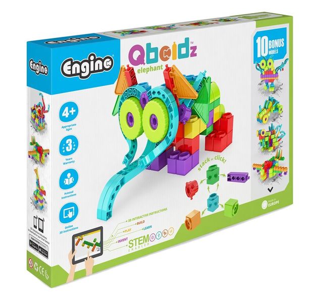 Engino QBOIDZ Elephant Construction STEM Building Toy Set for Ages 4+