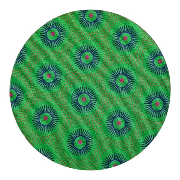 Gift Emporium Shweshwe Coasters - Green Paisley Pattern