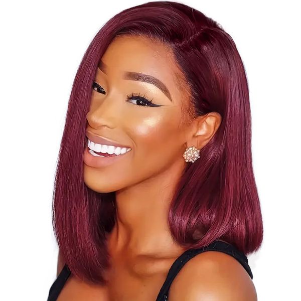 Goldenperfect 14" Double Drawn Glueless Maroon F image