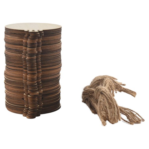 50pcs DIY Craft Wooden Round Bauble,for Christmas Decoration