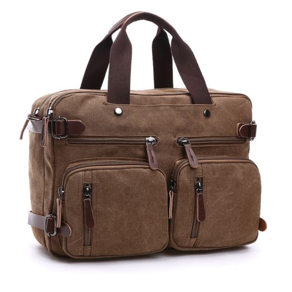 3-in-1 Convertible Laptop Tote Backpack Multi Pocket Work Travel Handbag