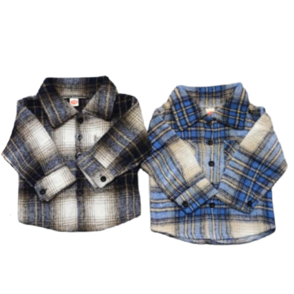 Kids Plaid Flannel Button Down Shirts Combo - 2 Pack