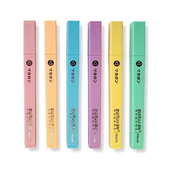 Pastel Highlighters Set - 6 Assorted Colours
