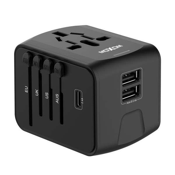 MX-HC100M 4 In 1 Multi-Nation Travel Adapter USB Charger