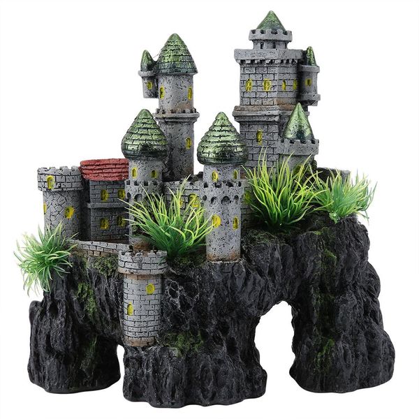 Simulation Resin Castle Fish Tank Aquarium Ornament Decor