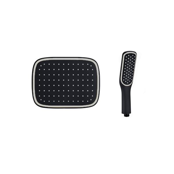 Shind 258mm Rainfall Shower and 192mm Shower Head Combo - Black and Silver