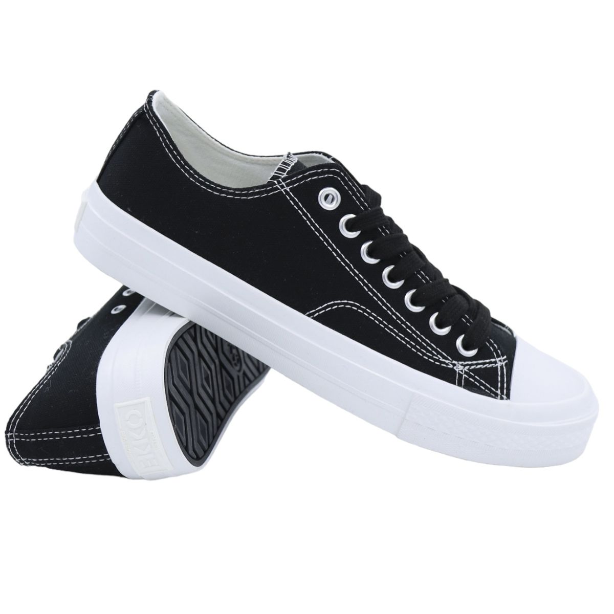 Ekko Retro Men's Canvas Sneakers Lo - White Black | Shop Today. Get it ...