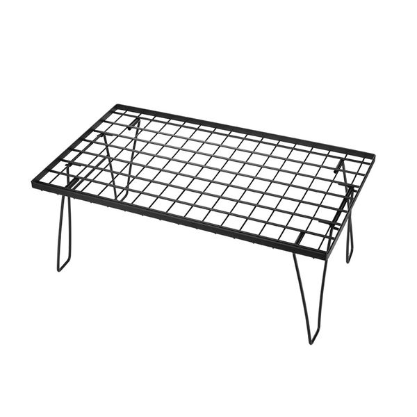 Camp Table Outdoor Portable Steel Mesh Table Folding Grill Table Durable