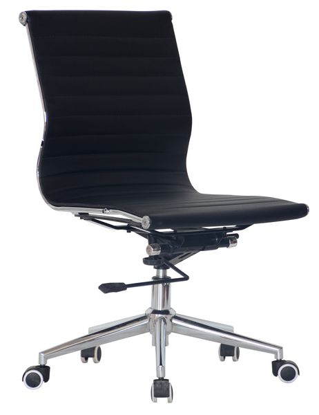 TOCC Ribbed Medium Back Office Chair - NO ARMS - Black