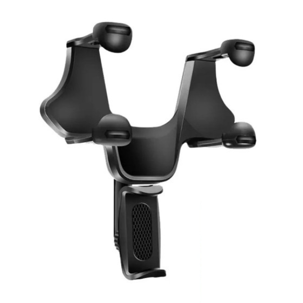 Car Rearview Mirror Cell Phone Holder For iPhone, Samsung , Huawei - Black