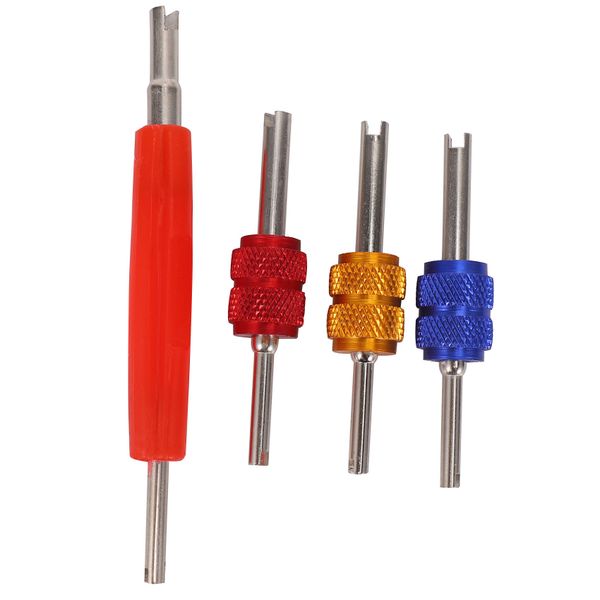 R134 R12 A/C HVAC Schrader Valve Stem Core Remover Tool - 4 Piece