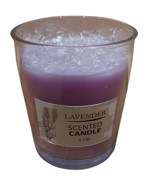 Purple Lavender Scented Candle in Glass