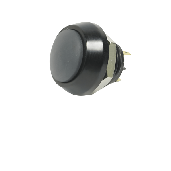 PBMZR171ATLE0 Ø12mm Momentary Push Button Switch Black IP65 2A 36VDC