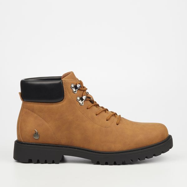 Men Tan Round Toe Tpr Sole Boots image