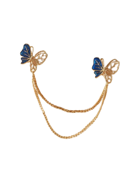 Stylish Butterfly Decor Chain Collar Brooch