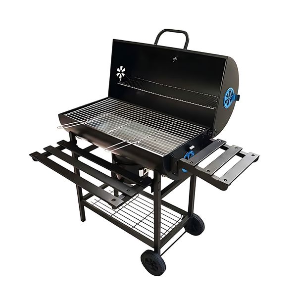 Charcoal Barbecue Grill with Foldable Shelf - Portable BBQ for Camping