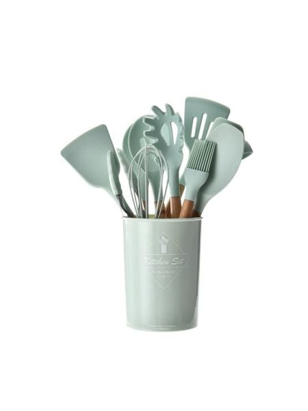 11 Piece Silicone Kitchen Cooking Utensils Set