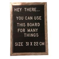 Black Plastic Letter Board - 31 x 22cm With 4 x Letter & Number Sheets ...