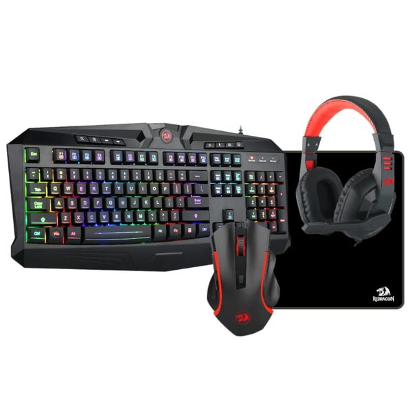 Redragon 4in1 RGB Gaming Combo Keyboard, Mouse, Headset &amp; MousePad