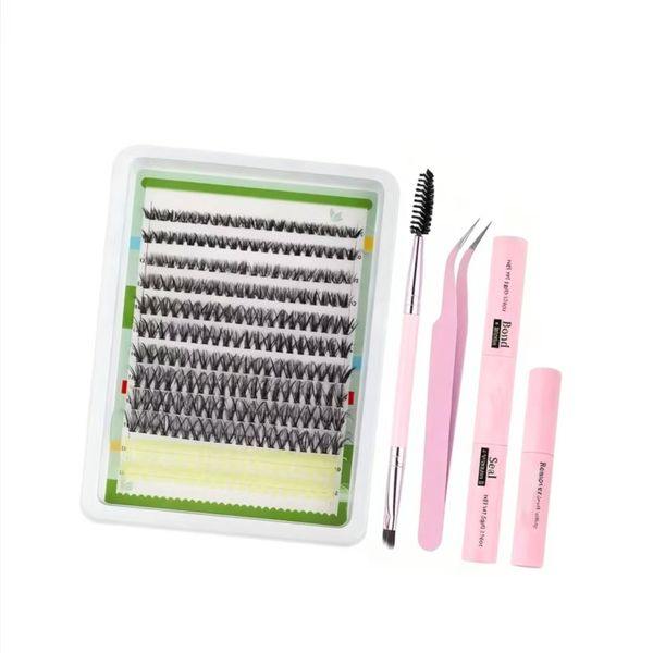 DIY Volumizing Eyelash Extension Kit 10-18mm 240Pcs Single Eyelash Set