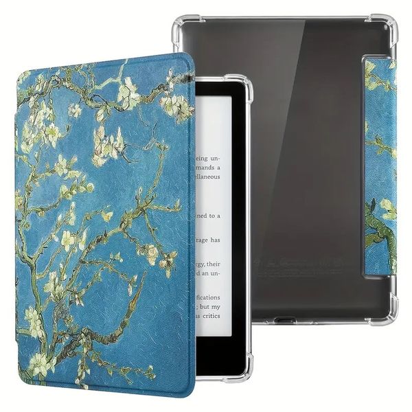 CAWA Clear Back Flip Cover Compatible with Kindle Paperwhite Gen 11 (6.8")