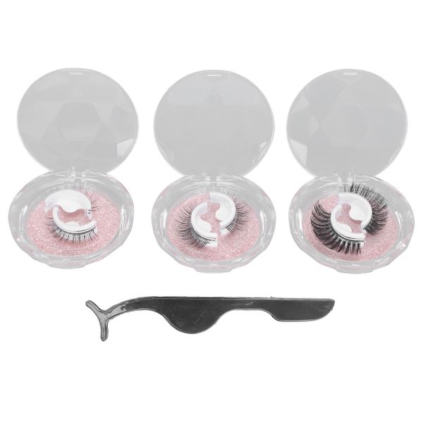 3 Pairs False Eyelashes Glue Free Waterproof Sweatproof Fake Lashes