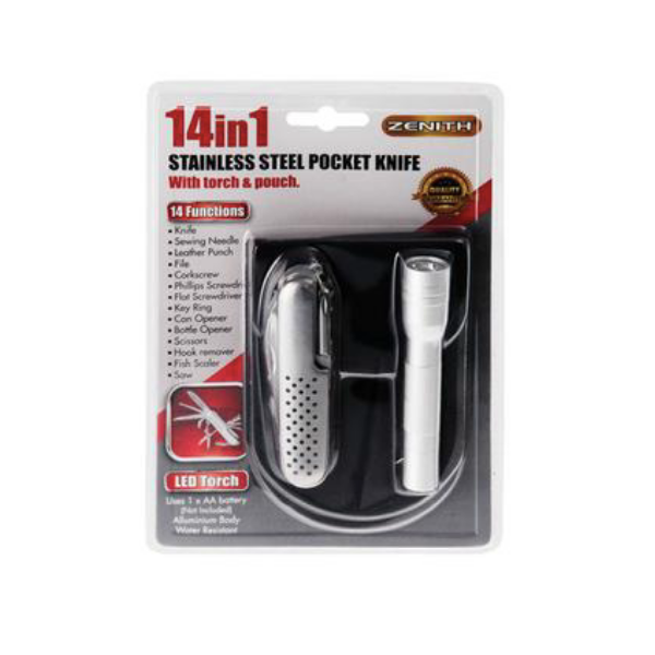 Zenith Tools- 14-In-One Multi-Purpose Pocket Knife