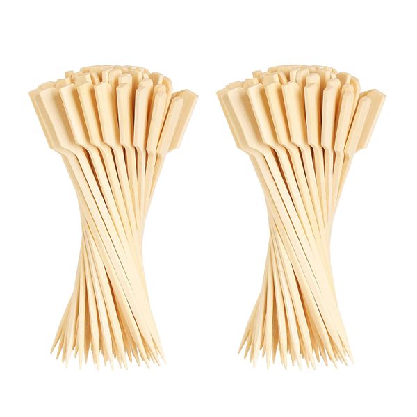 200 Piece Disposable Barbecue Bamboo Skewers, Hamburger Decoration 18cm