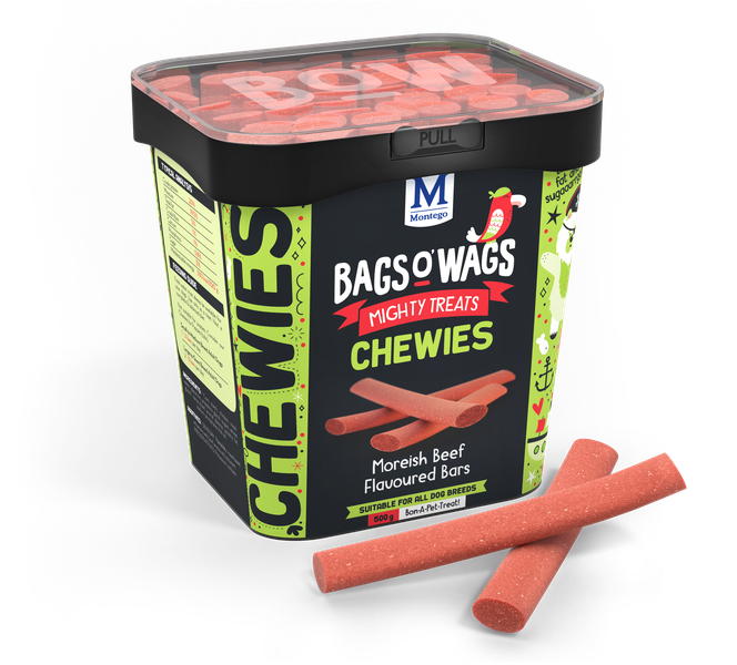 Montego Bags O' Wags - Chewies Beef Bars Dog Treats 500 g