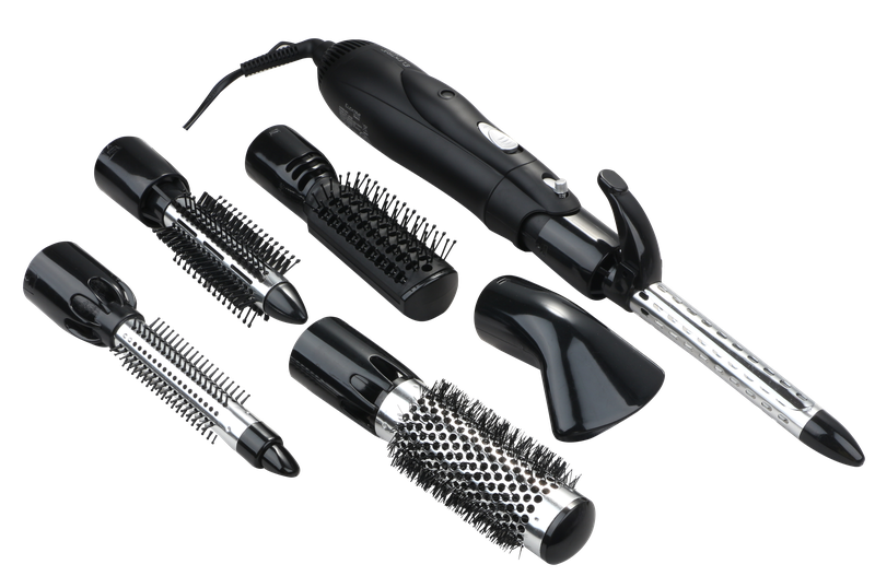 Carmen 1000W Multi Style Hot Airbrush Black Silver