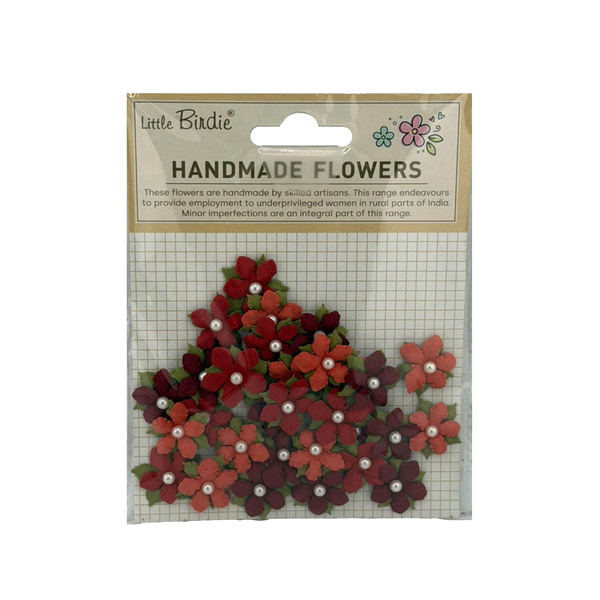 Handmade Flowers Elira - Vintage Red 30pc