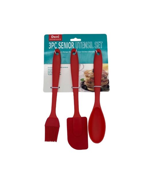 Silicone Basting Brush, Spatula &amp; Spoon - 3 Piece