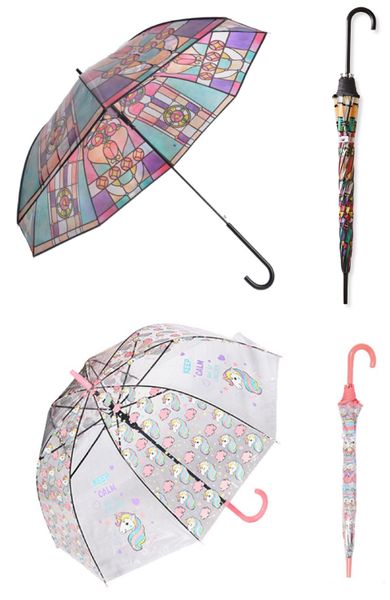 Adults &amp; Children Long Handled Transparent Umbrella