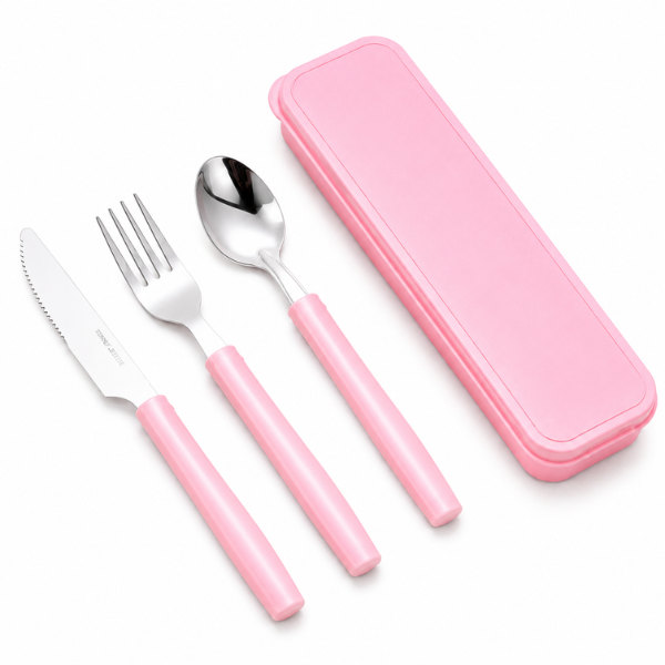 Portable Stainless Steel Cutlery Set with Storage Case