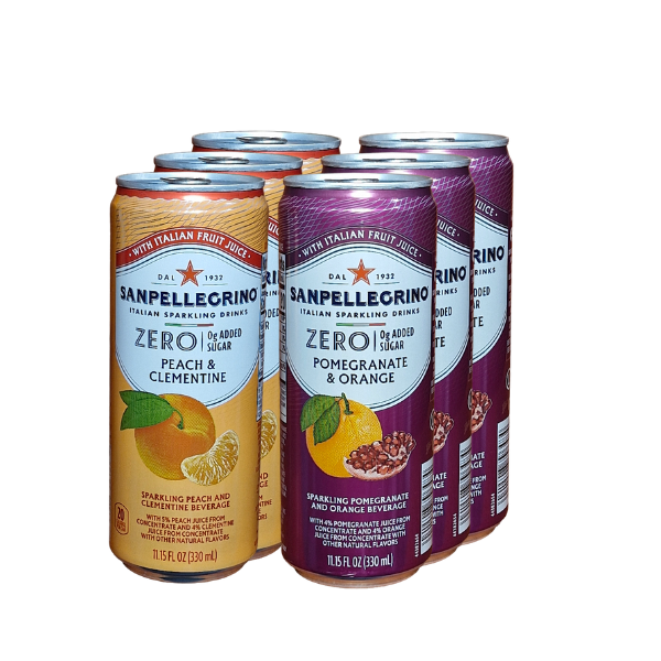San Pellegrino | Zero Added Sugar | Peach &amp; Pomegranate | 330ml | 6 Pack