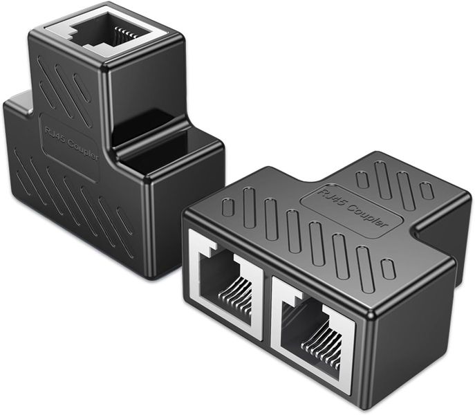LAN Splitter / rj45 Splitter/Ethernet Splitter 1 to 2 Female - 2 Pack