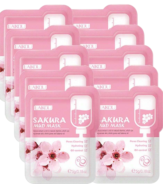 Pink Sakura Clay Mask 10-Pieces