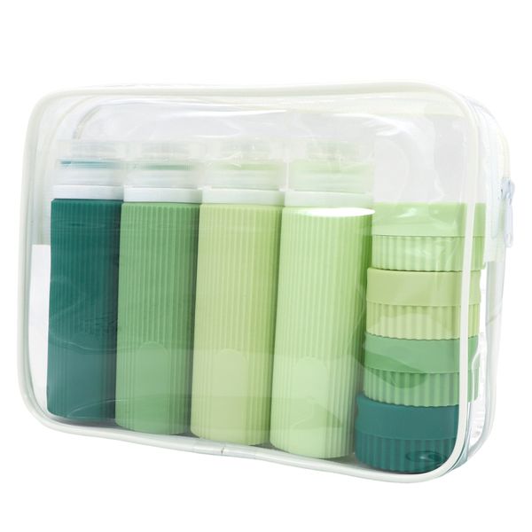 8 Pieces Travel Bottles Set Silicone Container for Toiletries Leak Proof