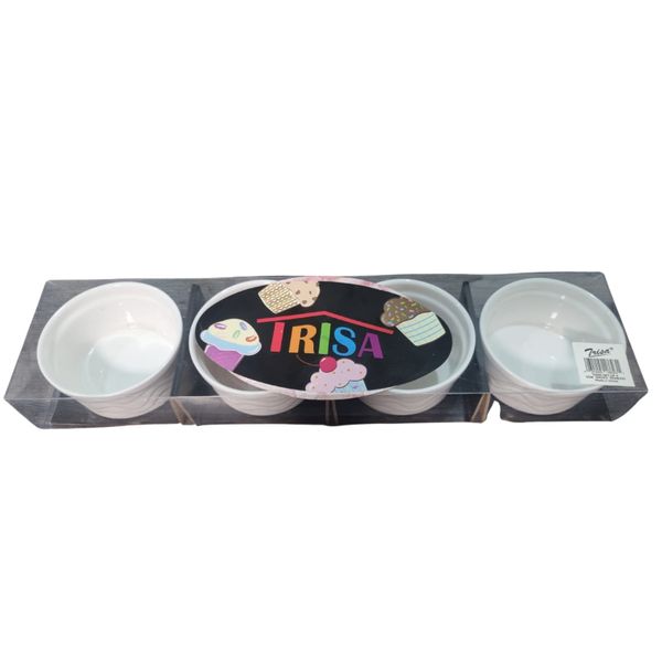 9cm White Ceramic Ramekin Set of 4