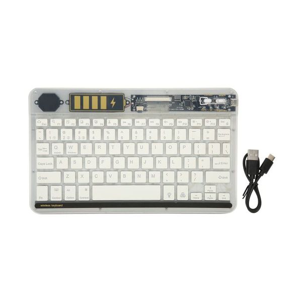 Wireless Bluetooth Keyboard with Slim Design - Silver/White