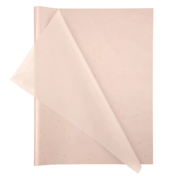 Wrapping Tissue Paper - 25 Sheets Eco-friendly - Gems Rose Gold on Blush