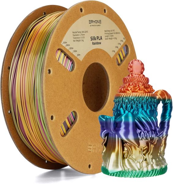 ERYONE Metal Rainbow Silk PLA Filament for 3D Printers 1,75mm 1kg Spool