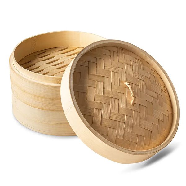Lynaki 2Tier Bamboo Steamer with Lid
