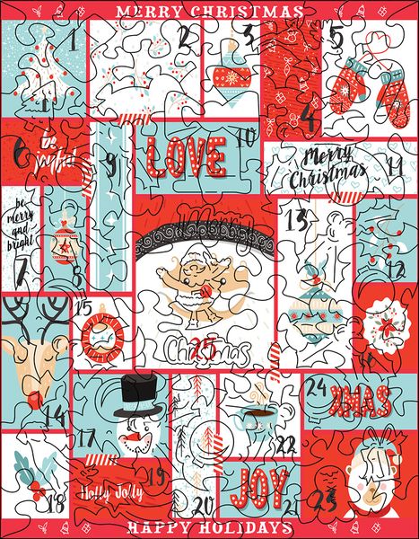 Christmas Postcard: Advent (ure) - 88 pieces wooden puzzle